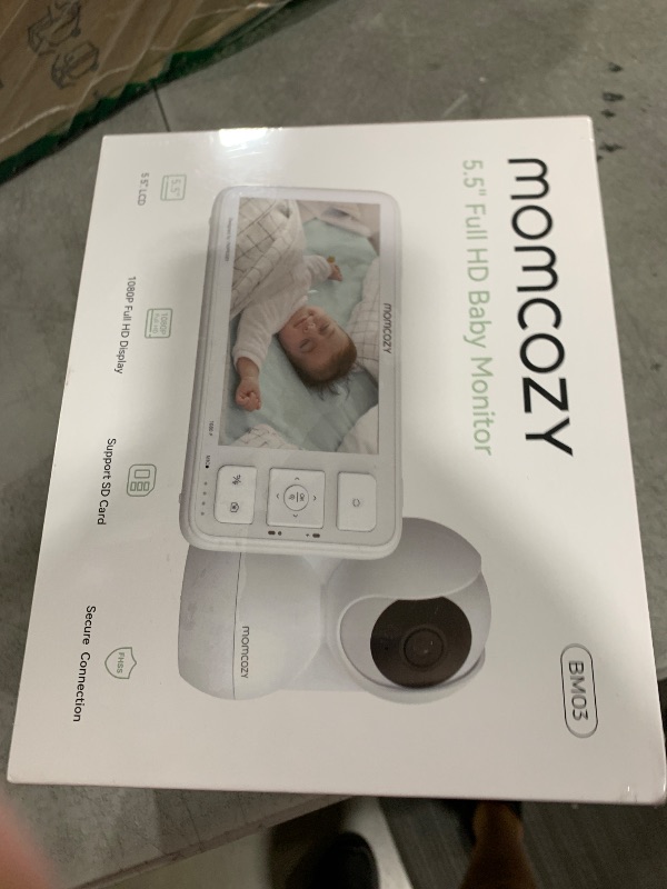 Photo 1 of Momcozy Video Baby Monitor, 5.5” 1080P Full HD Baby Monitor with Camera No WiFi, Infrared Night Vision, 5800mAh 120-hrs Battery, ECO, VOX, 2-Way Audio, 1640ft Range, Record and Rewind Locally, BM03