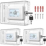 Photo 1 of 3 PCS Large Thermostat Lock Box Cover with Key, Clear Thermostat Cover with Lock Compatible With Honeywell Thermostat On Wall, AC Lock Box Cover with Key Fits Thermostats 5"H x 6" W or Smaller
