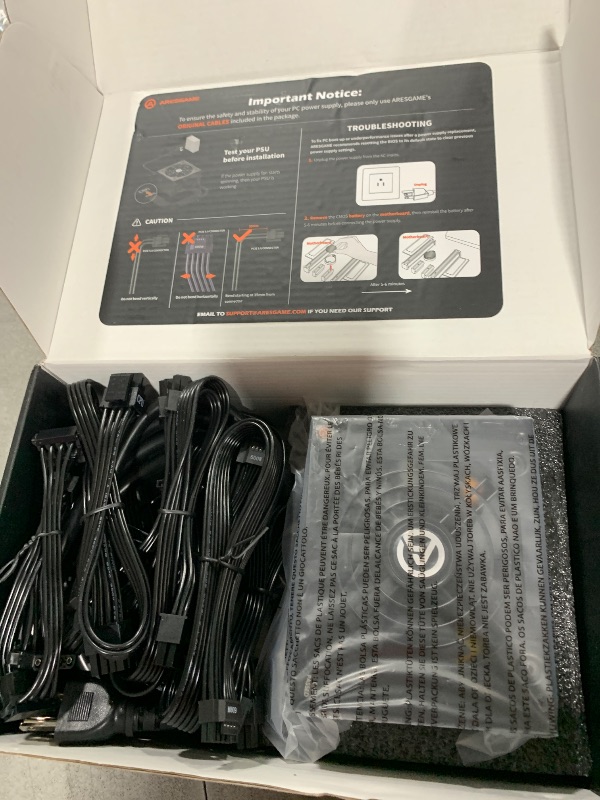 Photo 1 of ARESGAME SFX Power Supply, 850W, ATX 3.0 & PCIE 5.0 Ready, 80 Plus Gold Certified, Fully Modular Power Supply with Durable Hydraulic Bearing Fan, SFX Form Factor, 10 Year Warranty