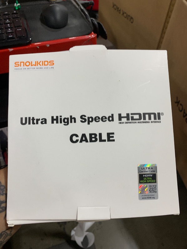 Photo 1 of Snowkids 8K Certified HDMI 2.1 Cable 10 ft, 48Gbps Ultra High-Speed HDMI Cables Cord, 10K 8K@60Hz, 4K@120Hz Compatible for TV/Laptop/Monitor/PS-5/X-box/Projector/Entertainment/Sound System & More