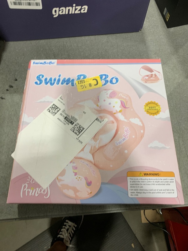 Photo 1 of Swimbobo Baby Swimming Float Inflatable Infant Pool Float Ring with Sun Protection Removable Canopy for Kids Aged 3-36 Months Fun on The Water?Blue+Canopy,L?
