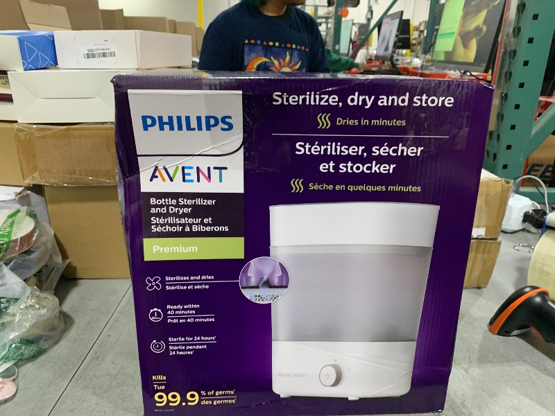 Photo 1 of Philips Avent Baby Bottle Sterilizer and Dryer Premium, Removes 99,9% of Bacteria, Chemicals Free, Capacity 6 Bottles/Teats/Accessories, Modular Space Saving Design, Model SCF293