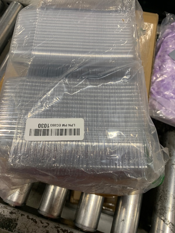 Photo 1 of 100 Pcs Clear Hinged Plastic Containers with Lids,Individual Cake Slice Containers,Square Plastic Food Container,Disposable Clamshell Take Out Containers for Cakes,Cookies,Pasta,Sandwiches,Salad