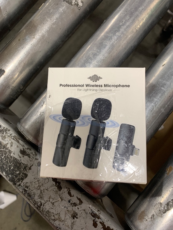 Photo 1 of 2 Pack Mini Wireless Lavalier Microphone for Lightning iOS Devices - Noise Reduction Lape iPad Mic for Recording, Clip on Mic, Omni Lav Mic for Video Recording, Tiktok, Youtube, Vlog