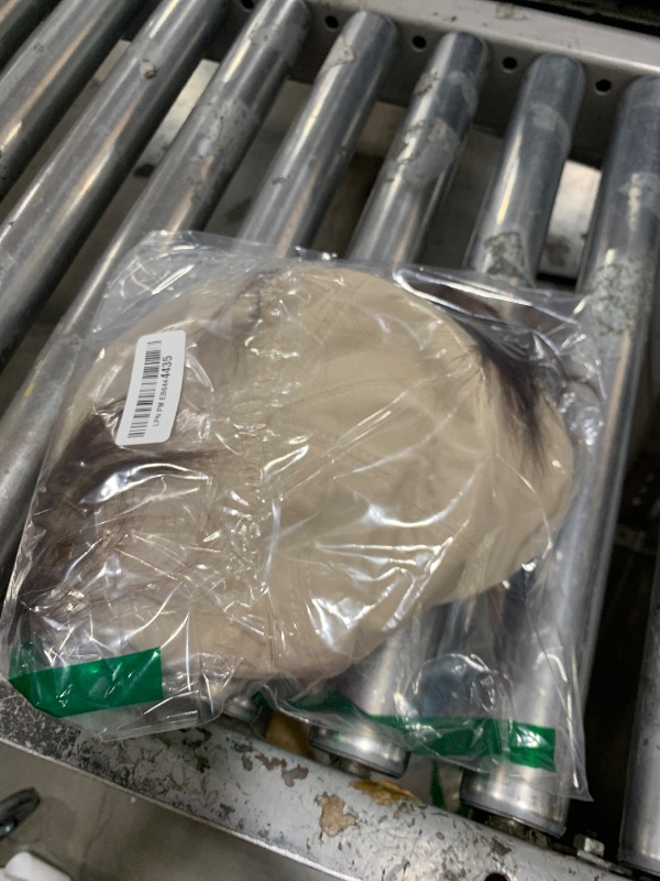 Photo 1 of Qlenkay Newsboy Cap with Bob Hair Extensions Khaki Hat Wig 8 Panel Visor Beret Attached Synthetic 14'' Short Curly Wavy Hairpiece for Woman Medium Brown