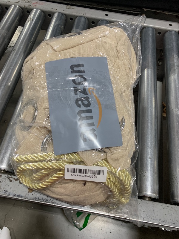 Photo 1 of RYB HOME Outdoor Indoor Farmhouse Linen Sheer Curtains - Rustic Semi Sheer Privacy Drapes with Curtain Ropes for Patio Gazebo, 52 inch Wide x 108 inch Long, 2 Panels, Beige