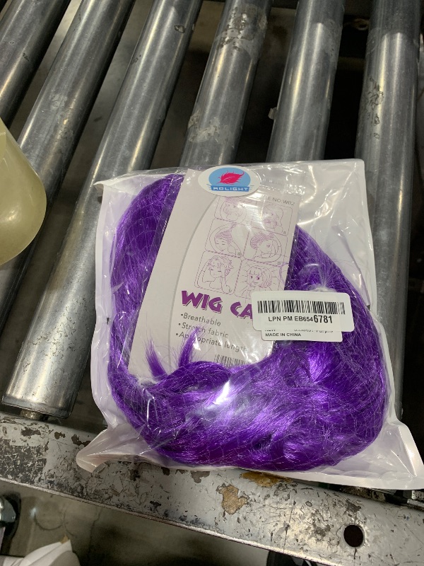 Photo 1 of KOLIGHT Fashion Colorful Short Straight Halloween Wigs Women Girls Replacement Cosplay Costume Hair Wigs with Cap+Comb (Purple)
