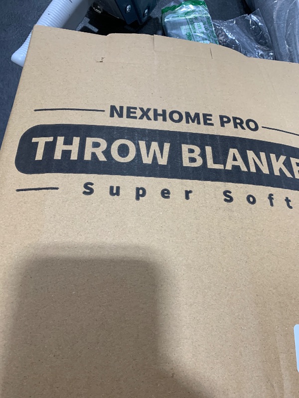 Photo 1 of NEXHOME PRO Soft Throw Blankets for Couch, Reversible Warm Blankets Cozy Knit Blanket for Women, Fuzzy Plush Lightweight Throws for Sofa, Bed, Picnic, Black 50 x 60 inches