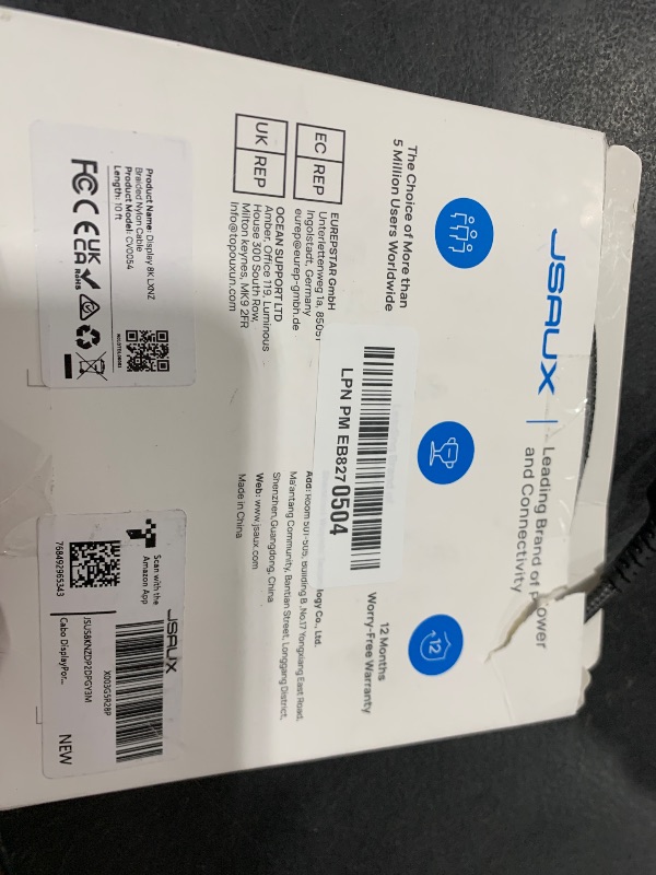 Photo 1 of JSAUX DisplayPort Cable 1.4 10ft, 8K DP Cable | 8K@60Hz, 4K@144Hz, 2K@240Hz 2K@165Hz | HBR3, 32.4Gbps, HDR10, FreeSync, G-Sync for Gaming Monitor Graphics 3090 4090 PC -Grey