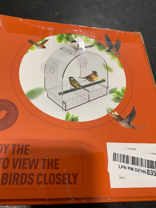 Photo 1 of SUNALLY Window Bird Feeder for Outdoors, Clear Feeders Window Mounted with Strong Suction Cups, Fummingbird Feeder for Viewing Inside, Oriole, Finch Bird Watching for Cats, Elderly, Kids