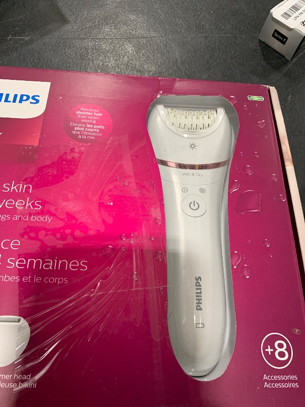 Photo 1 of Philips Epilator Series 8000, Wet & Dry, 3-in-1 with Shaver & Trimmer Attachments for Women, 8 Accessories Included, BRE720/14