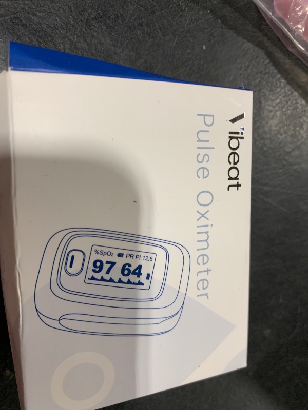 Photo 1 of Vibeat Fingertip Pulse Oximeter, Blood Oxygen Saturation Monitor| O2 Meter, Portable SPO2 & Pulse Rate Monitor, Batteries and Lanyard Included