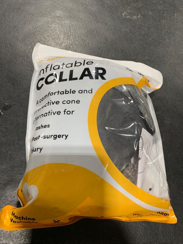 Photo 1 of BENCMATE Protective Inflatable Collar for Dogs and Cats - Soft Pet Recovery Collar Does Not Block Vision (Large, Dark Grey)