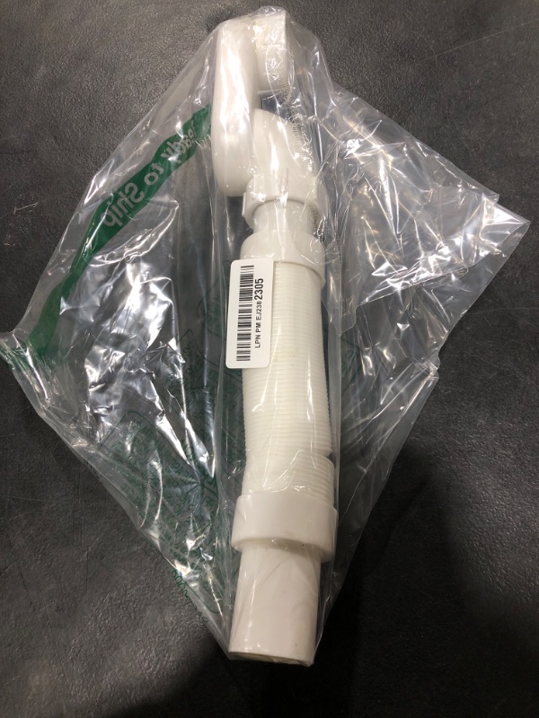 Photo 1 of Flexible Freestanding Tub Drain Kit - Low Profile Flat P Trap for Bathtub Shower Drain Pipe - 1 1/2 inch Diameter