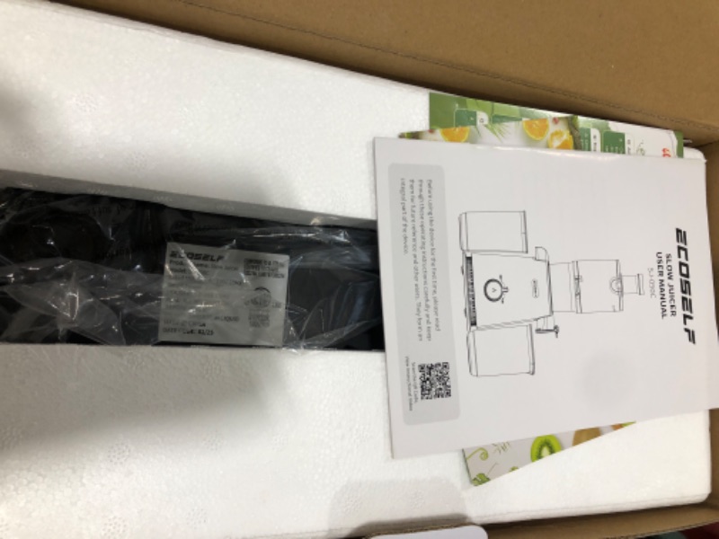 Photo 1 of Cold Press Juicer, ECOSELF Slow Masticating Juicer with 4.35" Large Feed Chute Fit Whole Fruits & Vegetables, Self Feeding for Juice Extractor Machine, Easy to Clean and Assemble, High Juice Yield