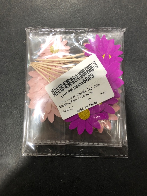Photo 1 of 24 Pcs Flower Cupcake Toppers Daisy Cupcake Toppers Daisy Flower Cake Picks Daisy Toothpick Daisy Cake Decorations Girls Baby Shower Birthday Wedding Party Decorations