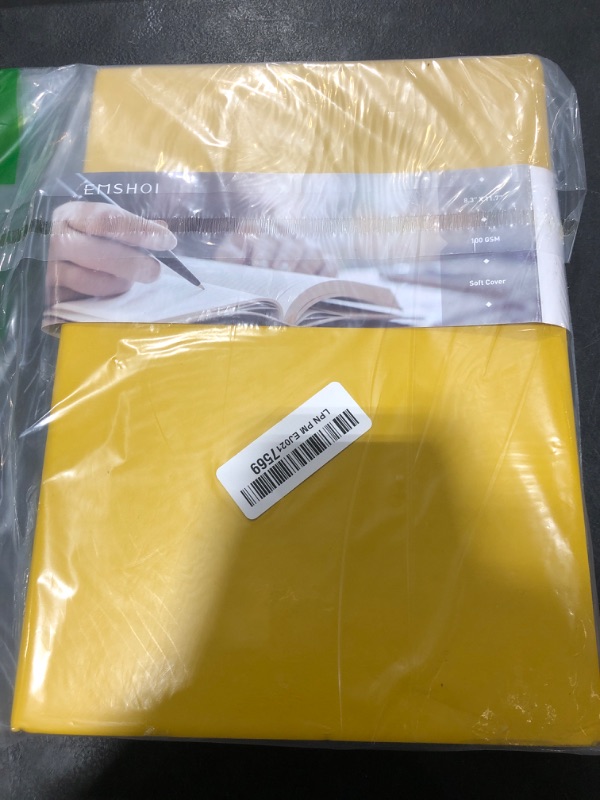 Photo 1 of EMSHOI A4 Notebook Lined Journal for Writing, 400 Pages 100 GSM Thick College Ruled Notebook for Women Men, Softcover Leather Journal for Work School Bible Study Note Taking, 8.3x11.7, Yellow