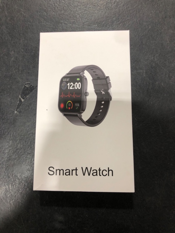 Photo 1 of Smart Watch for Men Women Compatible with iPhone Samsung Android Phone 1.83 inch Full Touch Screen IP68 Waterproof Bluetooh Fitness Tracker Heart Rate/Sleep Monitor, Black