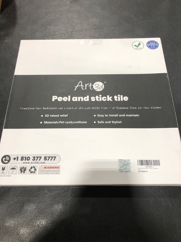 Photo 1 of Art3d Peel and Stick Kitchen Backsplash Self-Adhesive Wall Tile Stone, 10 Sheets