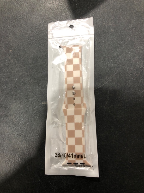Photo 1 of Luxury Brown Checkered Watch Band Compatible with Apple Watch Band 38mm 40mm 41mm 42mm 44mm 45mm 46mm 49mm for Women, Strap Replacement for iWatch Series SE 10 9 8 7 6 5 4 3 (Checkerboard, 38mm)