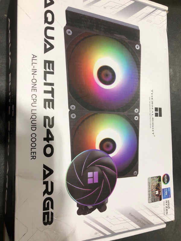 Photo 1 of Thermalright Aqua Elite 240 ARGB V4 CPU Aio Cooler, 240 CPU Liquid Cooling, Pump Head Speed up to 6400RPM,for AM4/AM5, Intel LGA1851/1150/1151/1200/2011/1700,High Performance Radiator