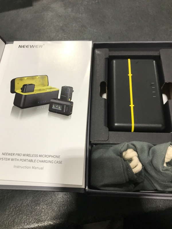 Photo 1 of NEEWER CM28 Wireless Lavalier Microphone System with Charging Case Noise Canceling 4GB Storage 9Hrs Recording 48KHz 16 Bit Uncompressed Audio Lapel Mic Compatible with iPhone iPad Android PC Camera