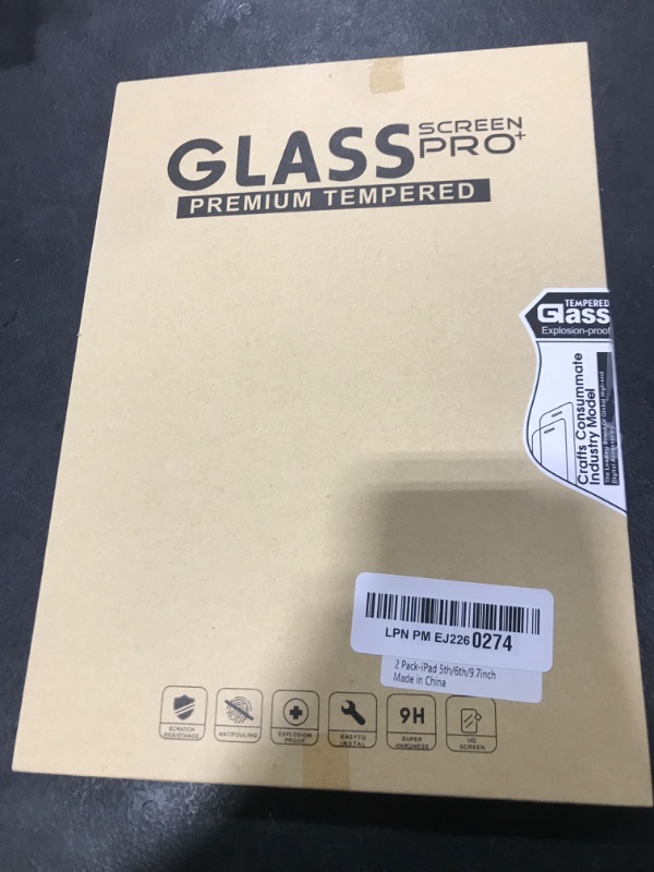 Photo 1 of Qularlans 2 Pack Screen Protector for iPad 6th 5th Generation 9.7 Inch 2018/2017, Tempered Glass Compatible with iPad Air 2/Air 1/iPad Pro 9.7, Anti-Scratch 9H Hardness Apple Pencil Compatible