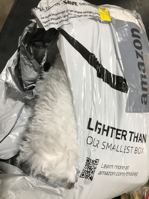 Photo 1 of Deluxe Ultra Soft Faux Sheepskin Fur Series Fluffy Decorative Indoor Shag Area Rug, 2 x 3 Feet Rectangle, White, 1 Pack
