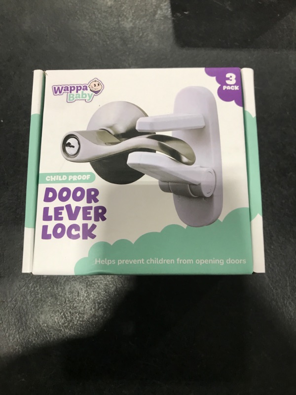 Photo 1 of Door Lever Lock (3 Pack) Prevents Toddlers from Opening Doors. 3.25" L * 1.5" W * 4.5" H Easy One Hand Operation for Adults. Durable ABS with 3M Adhesive Backing. Simple Install, No Tools Needed.
