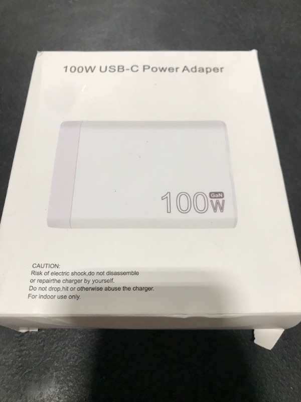 Photo 1 of 100W USB C Charger, 4-Port PD USB Power Adapter, GaN USB C Charger,Fast Charging Station,Compatible with Mac Book Pro/Air, iPad, iPhone 14 Pro, Galaxy S23 Ultra, Steam Deck, Dell XPS, Google Pixelbook