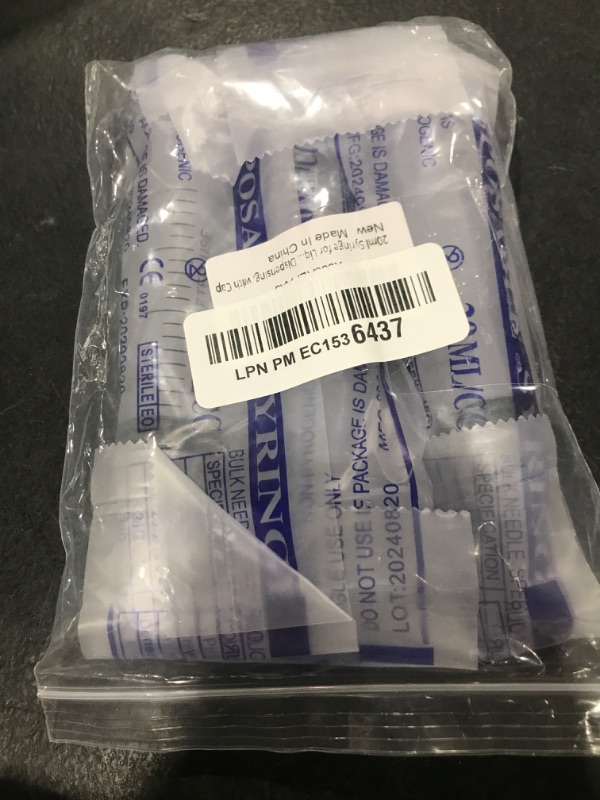 Photo 1 of 20ml Syringe for Liquid, Oral, Scientific Labs, Measurement, Dispensing, with Cap- 3 Pack 20ml Syringes