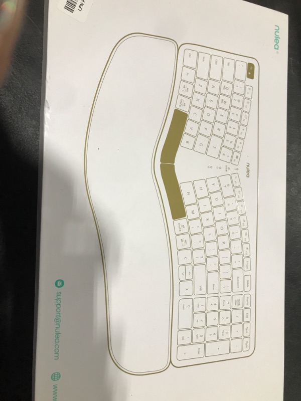 Photo 1 of Nulea RT05B Wireless Ergonomic Keyboard, Split Keyboard with Cushioned Wrist Rest, Bluetooth and USB Connectivity, USB-C Rechargeable Black Grey