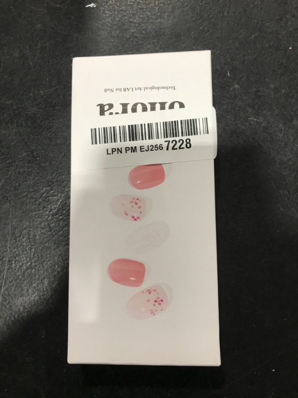 Photo 1 of ohora Semi Cured Gel Nail Strips (N Rose Diamond) - Pink, Patterned, Works with Any UV/LED Lamps, Salon-Quality, Long Lasting, Easy to Apply & Remove - Includes 2 Prep Pads, Nail File & Wooden Stick