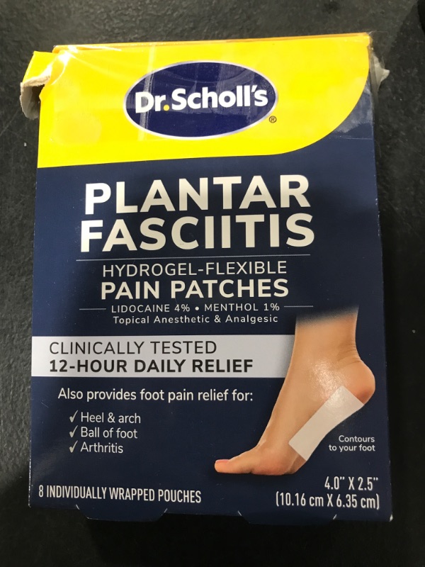 Photo 1 of Dr. Scholl's Plantar Fasciitis Pain Patches with Hydrogel Flexible Technology, 8 Ct // Clinically Tested 12-Hour Daily Pain Relief - Contours to Your Foot - with Lidocaine & Menthol, 8 Treatments