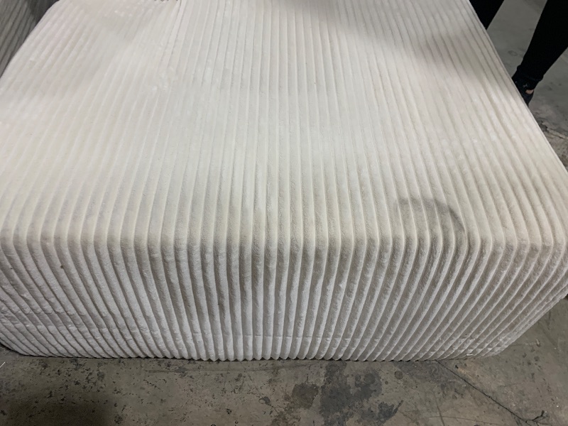 Photo 1 of White Ridged Sofa Set 