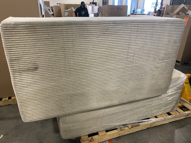 Photo 1 of White Ridged Sofa Set 