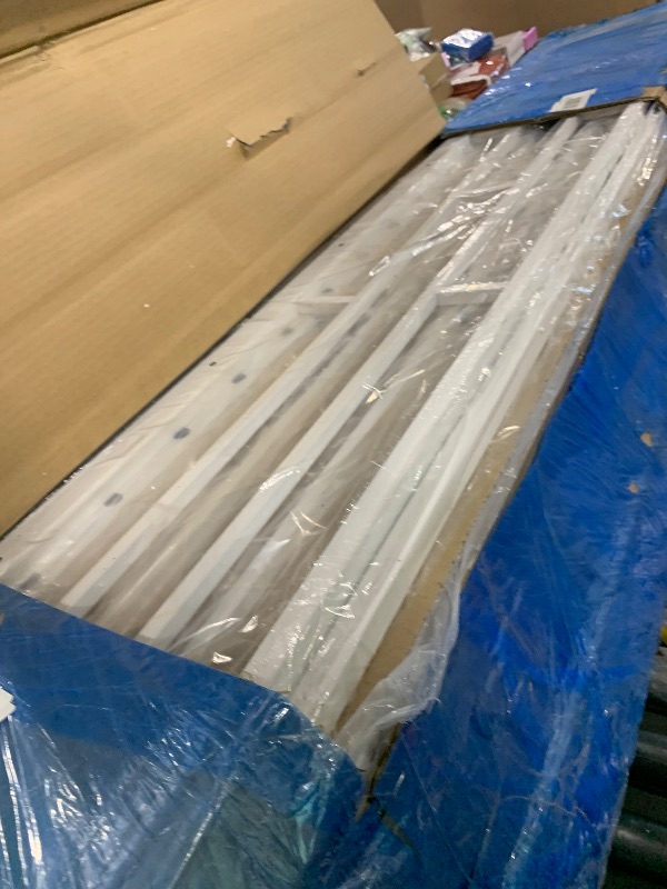 Photo 1 of Full Size Loft Bed with Stairs and Storage Shelves, Heavy Duty Loft Bed with Wardrobe and Removable Dust Cover, Full Loft Bed with Full Length Guardrail, White Loft Bed Full Size