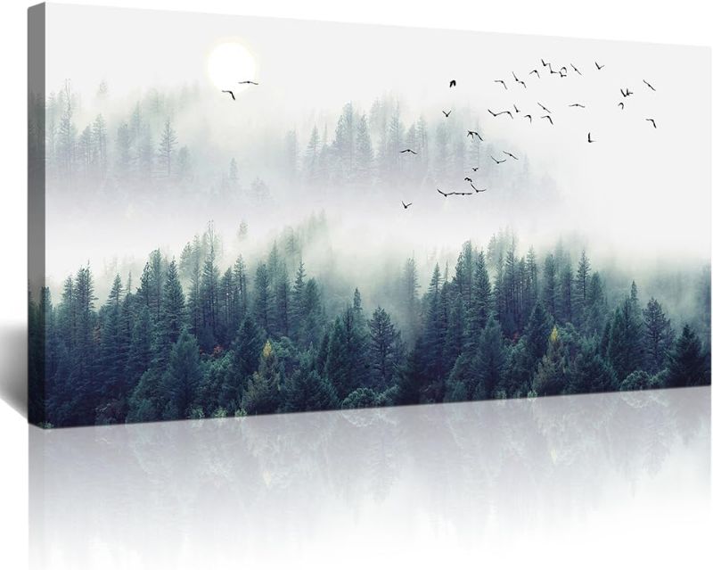 Photo 1 of Lapremoly Wall Decorations For Living Room Large Canvas Framed Wall Art For Bedroom Modern Office Mountain Forest Trees Landscape Canvas Art Wall Paintings Ready To Hang Home Decor 20" x 40"inch