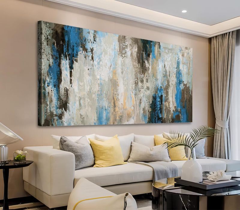 Photo 1 of Abstract Wall Art Living Room Wall Decor Retro Abstract Canvas Prints Vintage Canvas Artwork Rustic Contemporary Wall Art Bedroom Home Office Kitchen Wall Decor Framed Ready to Hang 24" x 48"