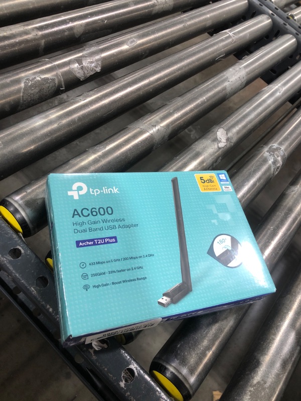 Photo 1 of TP-Link AC600 USB WiFi Adapter for PC (Archer T2U Plus)- Wireless Network Adapter for Desktop with 2.4GHz, 5GHz High Gain Dual Band 5dBi Antenna, Supports Win11/10/8.1/8/7/XP, Mac OS 10.9-10.14, Black