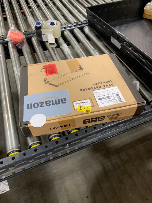 Photo 1 of Keyboard Tray Under Desk Pull Out with Extra Sturdy C Clamp Mount System, 27.3 (32.5 inch Including Clamps) x 11 Inch Slide-Out Platform Computer Drawer for Typing Black AX01WB01