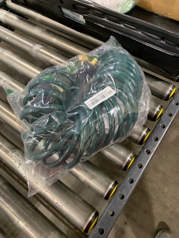 Photo 1 of Coil Hose 25FT EVA Coil Garden Hose With 3/4'' Brass Connector Coiled Water Hose Lightweight And No Kink Includes 7 Patterns Spray Nozzle For Outdoors Lawn Watering Car Washing
