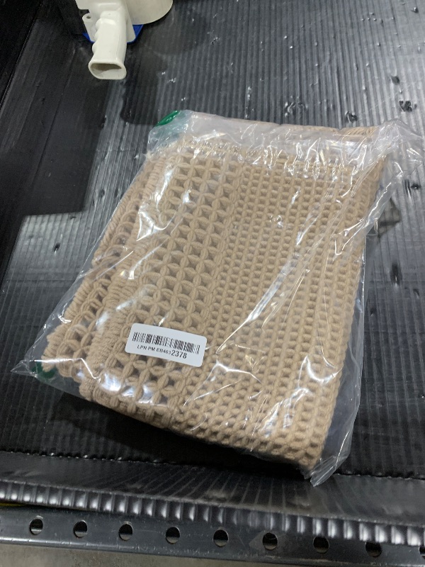 Photo 1 of RESARE Waffle Bath Mat, Super Absorbent Non Slip, Machine Washable, Ultra Soft Boho Bath Rugs With Tassels, Upgraded Bordered Design, 17"x24" Brown