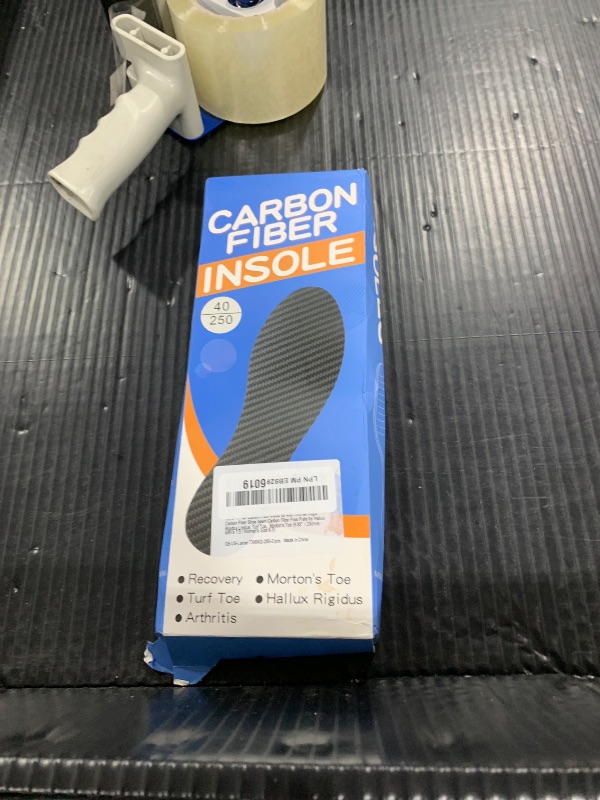 Photo 1 of Sole Motion 1 Pair Carbon Insole for Men & Women - Rigid Shoe Insert - Foot Plate for Hallux Rigidus, Turf Toe, Morton's Toe (9.85' / 250mm - M7.5 / W8.5)