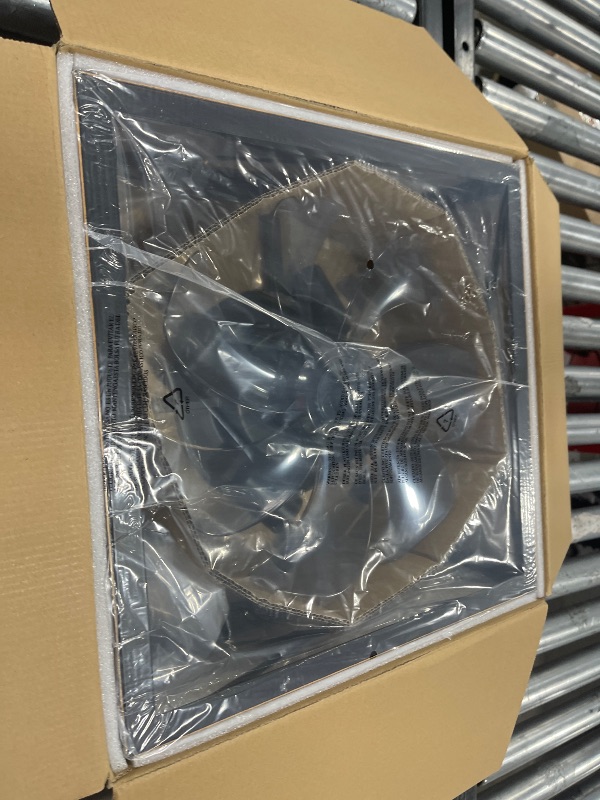 Photo 1 of LEDIARY Caged Low Profile Ceiling Fans with Lights and Remote, Rustic Square Flush Mount Ceiling Fan, 6 Speed and Reversible, Small Farmhouse Bladeless Ceiling Fan for Bedroom, Kitchen, Dining Room