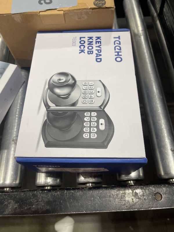Photo 1 of TEEHO Keyless Entry Keypad Door Lock with Handle, Electronic Digital Smart Locks for Front Door, Easy to Install Keypad Deadbolt with Code for Bedroom, Anti-Peeping Password