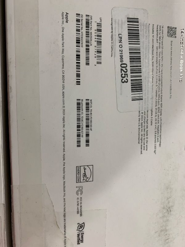 Photo 1 of Apple 2024 MacBook Pro Laptop with M4 Max, 14?core CPU, 32?core GPU: Built for Apple Intelligence, 14.2-inch Liquid Retina XDR Display, 36GB Unified Memory, 1TB SSD Storage; Silver   parts only