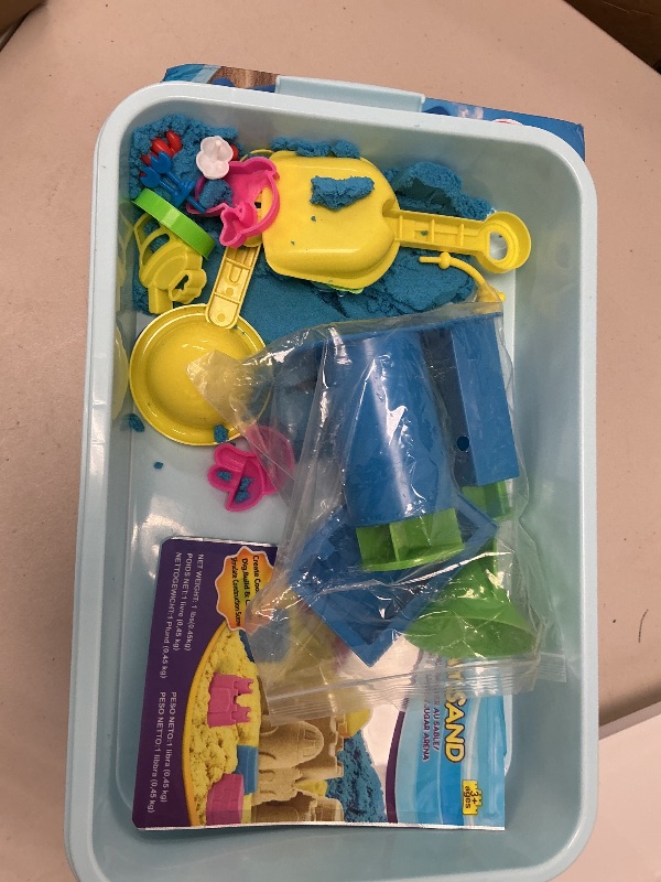 Photo 1 of ESSENSON Sensory Bin - 52 PCS Play Sand Kit with 3lbs Magical Sand, Beach Toys Castle Molds Sand Molds, Sensory Toy Sandbox, Kids Gifts for Girls and Boys