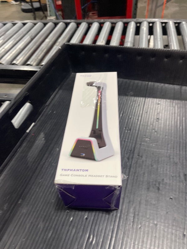 Photo 1 of Tilted Nation RGB Headset and Controller Stand with Charging Station - for PlayStation or PC - PS4 / PS5 Controller Holder with Charger - Headphone and Game Controller Holder for Desk - White