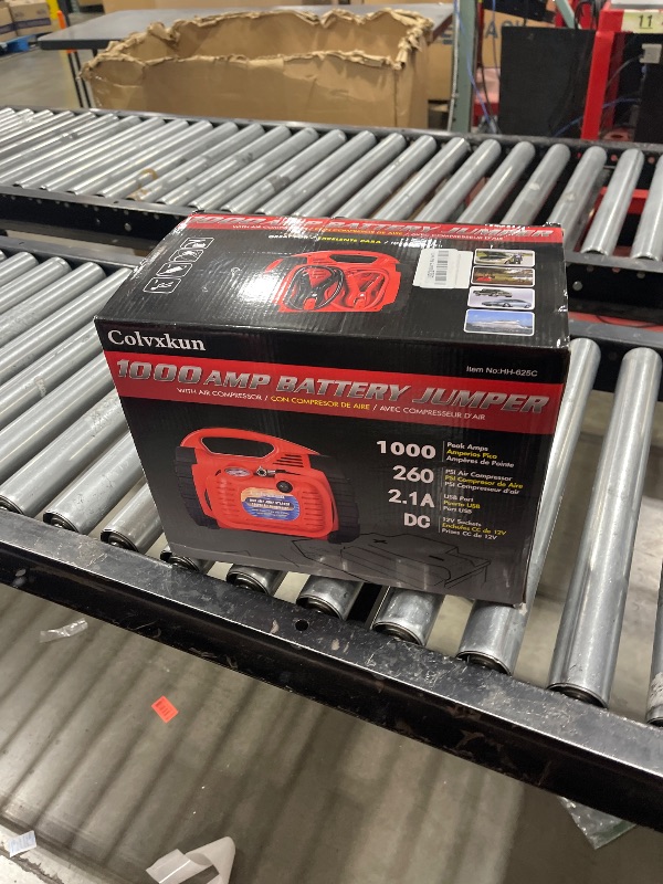 Photo 1 of Colvxkun Jump Starter with Air Compressor, 260PSI 1000A Car Battery Jump Starter Battery Pack (6.0 Gas/6.0L Diesel),12V Car Jumper Starter Portable Jump Box with Tire Inflator